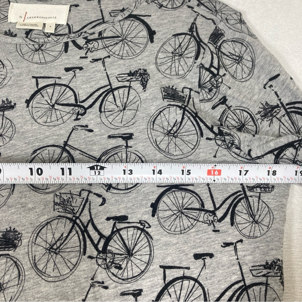 Anthropologie Weekend Bicycle Print Tee Women’s  Short Sleeves Size S - Picture 9 of 14
